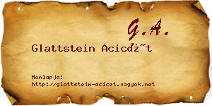 Glattstein Acicét névjegykártya